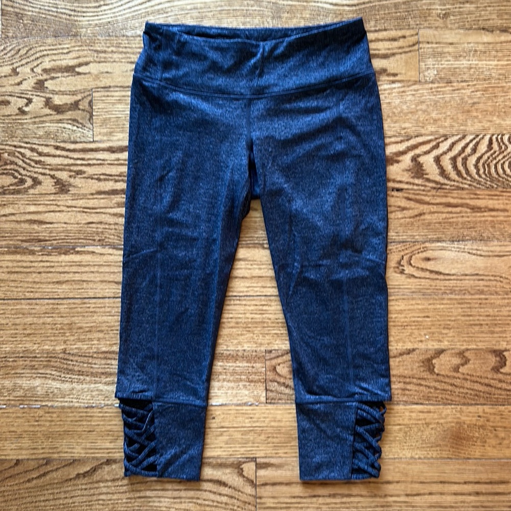 Athleta space dyed charcoal gray crop leggings size Small
